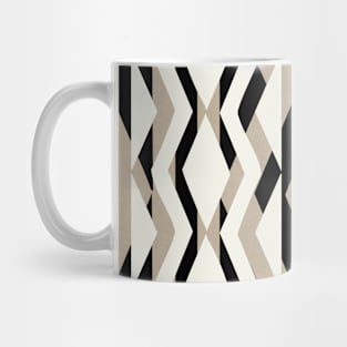 Decorative Bold Cream Beige Black Geometric Pattern Mug